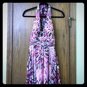 NWOT | WHBM | Pink Floral Halter Maxi Dress | 00